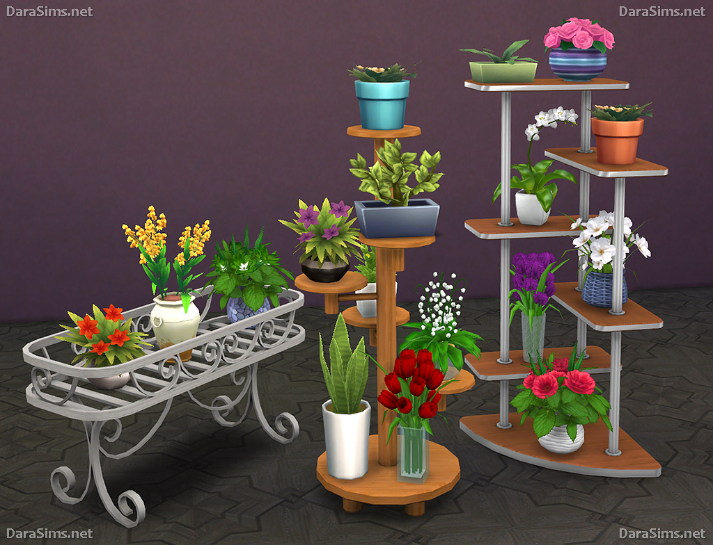Sims 4 CC's The Best Flower Stands by DaraSims