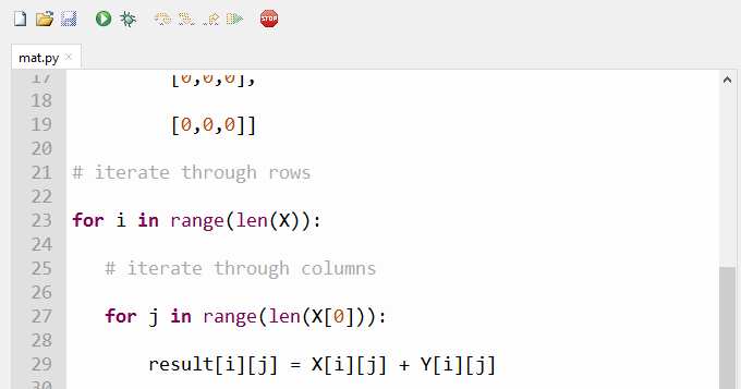 Python Program to Add Two Matrices. - b2apython