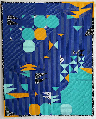 Luna Lovequilts - Curaçao quilt - Sample for teaching Improv'