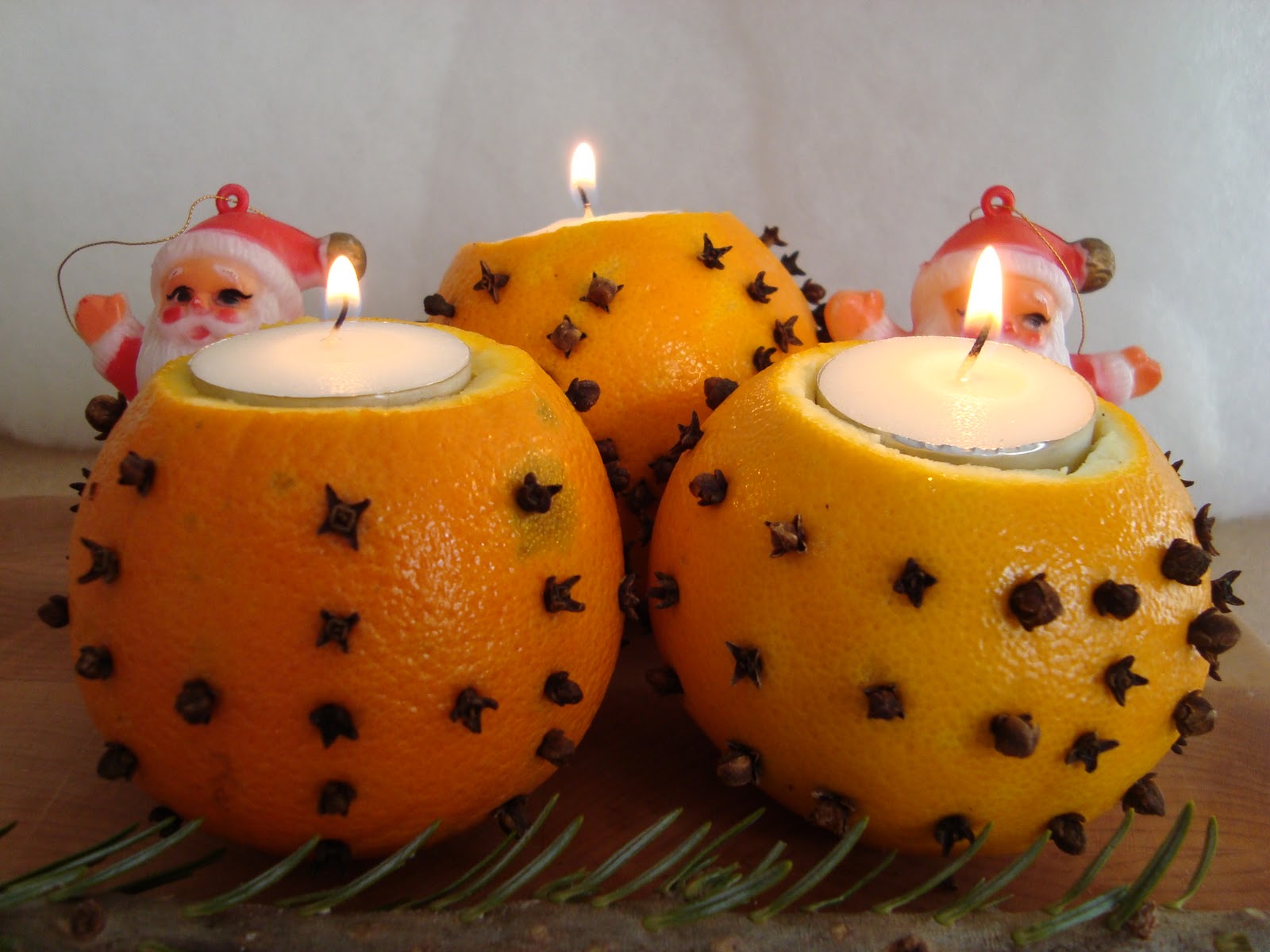 Caker Cooking CloveStudded Orange Candle Holder Thingies