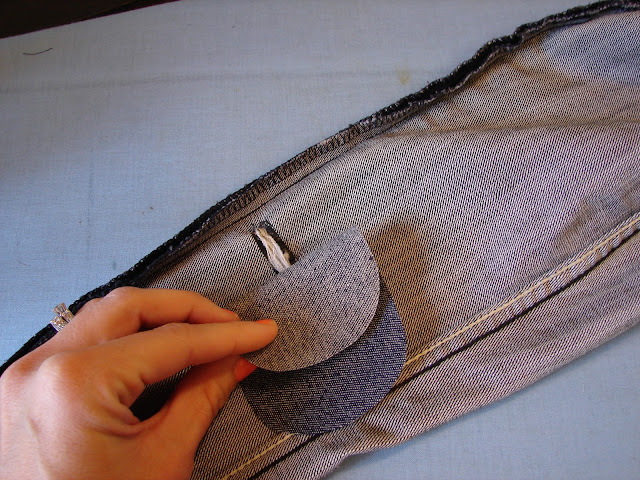 how to fix a hole in jeans..... - A girl and a glue gun