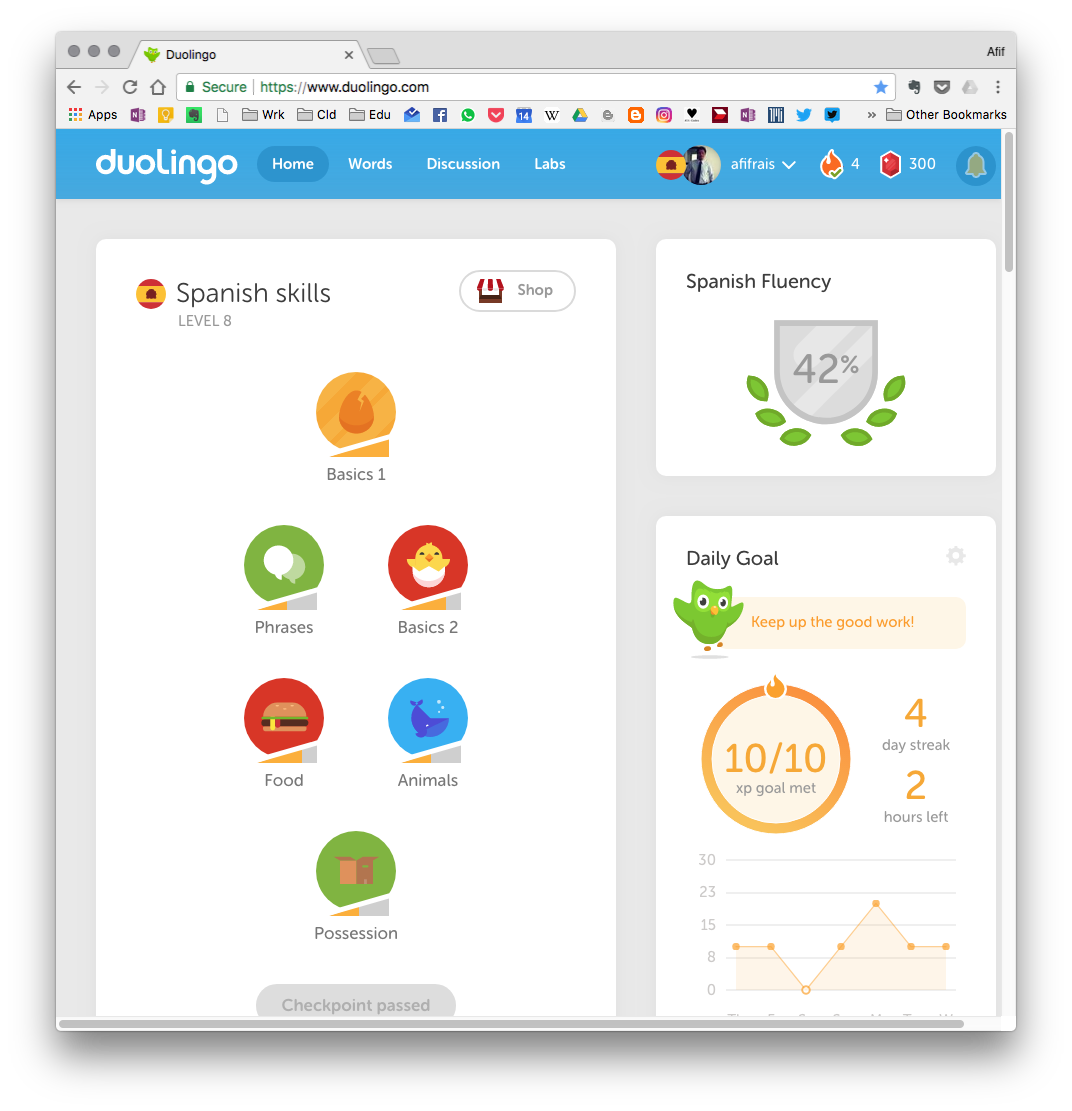 afifplc Learn a new language with Duolingo