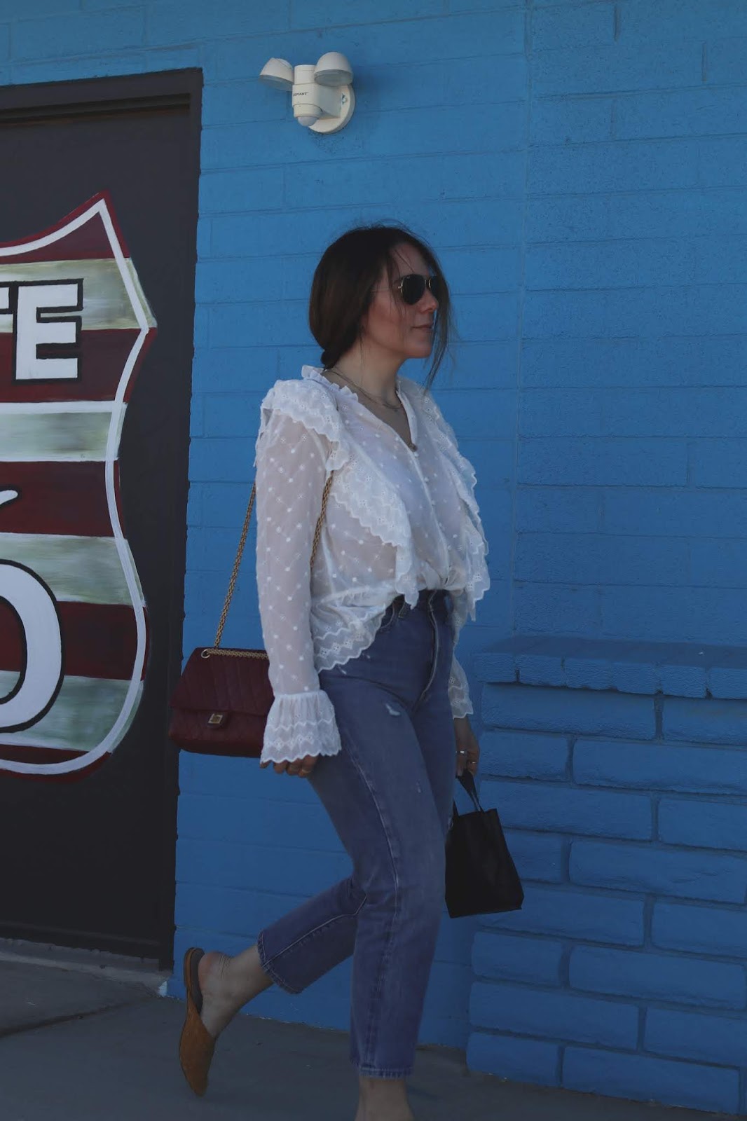 ruffle blouse outfit