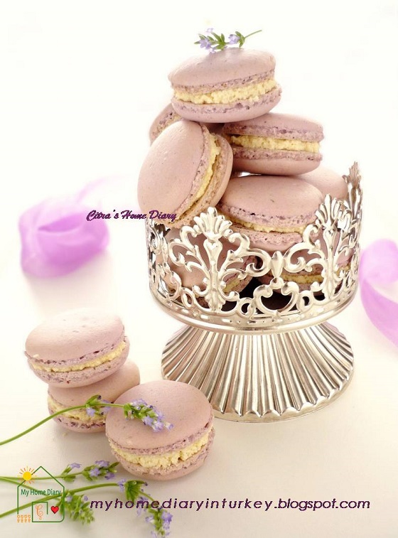 Citra's Home Diary Lavender Macarons with honey lavender white
