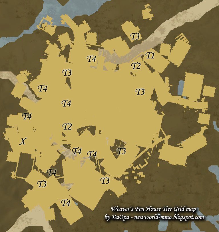 New World Weaver's Fen House Tier Grid map