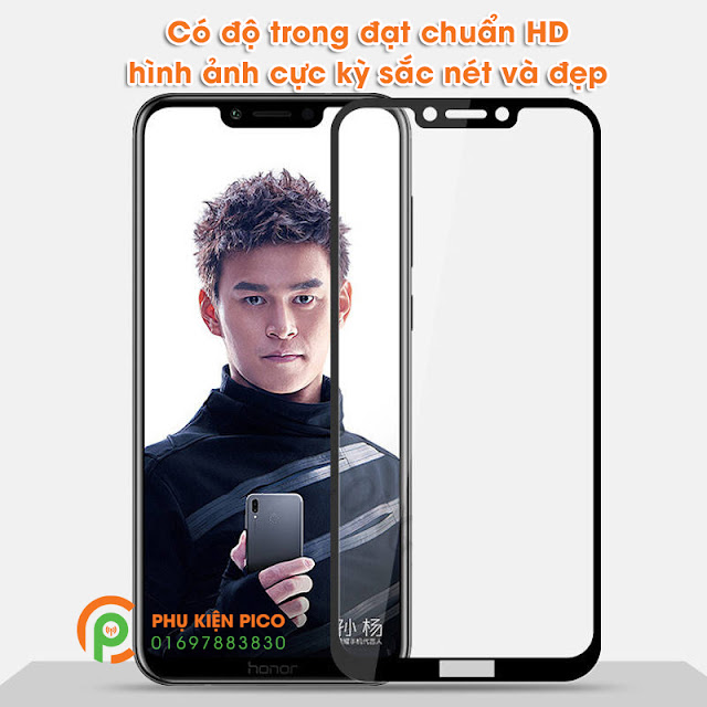 Kính cường lực Huawei Honor Play 2018 full viền siêu cứng - 7