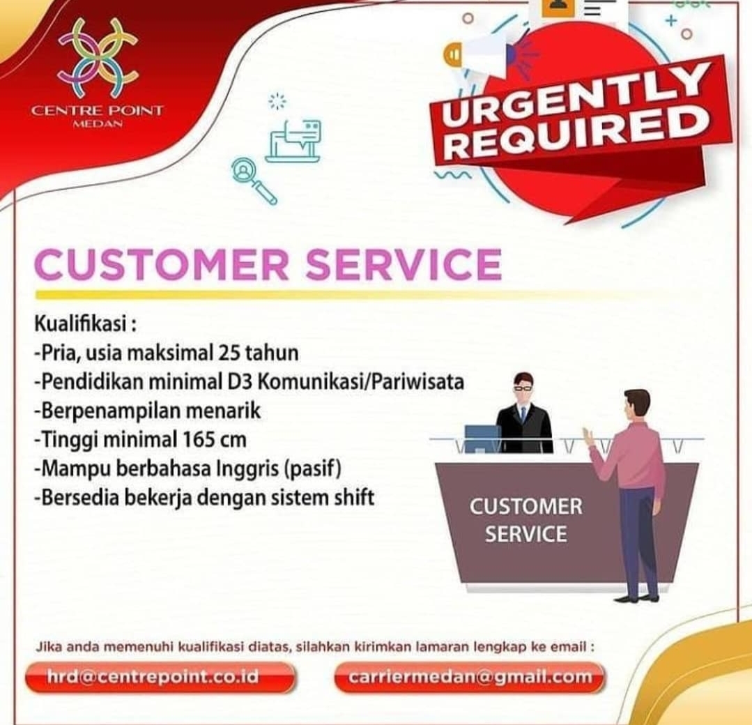 Lowongan Kerja Customer Service Centre Point Mall Medan April 2021