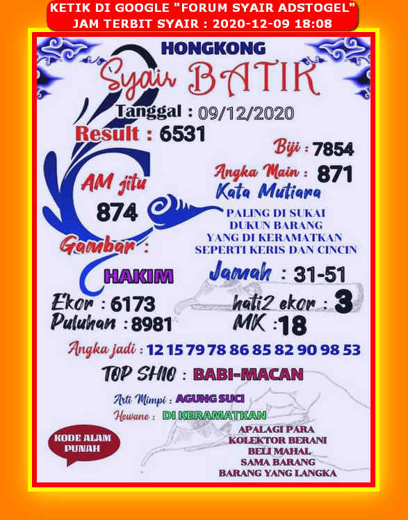 1 New Message Kode Syair Hongkong 9 Desember 2020 Forum Syair Togel Hongkong Singapura Sydney