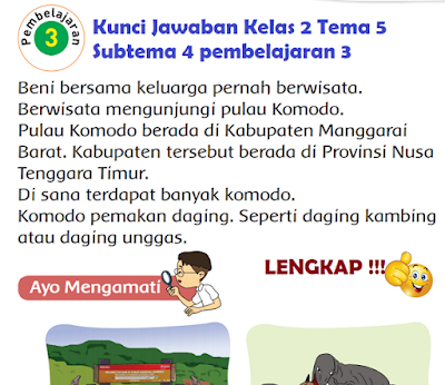 Kunci Jawaban Tematik Kelas 2 Tema 5 Subtema 4 pembelajaran 3 www.simplenews.me