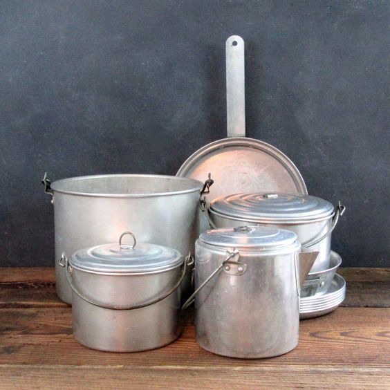 Vintage Aluminum Camping Gear Upcycled to Pretty Boho Planters! Little Vintage Cottage