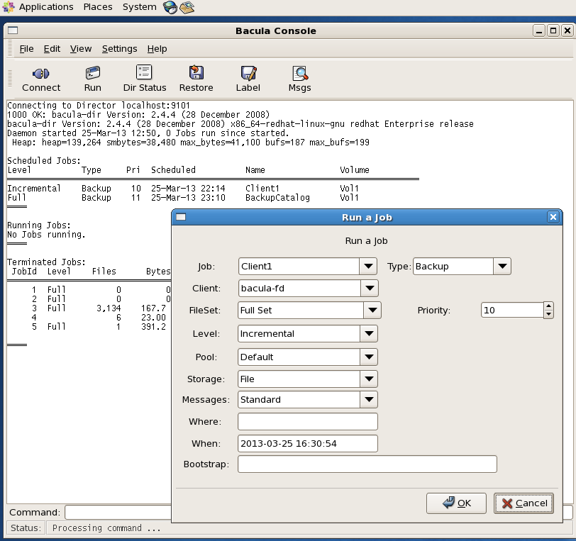 Bacula Bconsole – Bacula リストア 設定 – DPXP