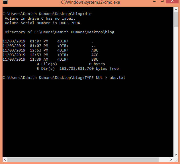 Creating a Text File Using Cmd