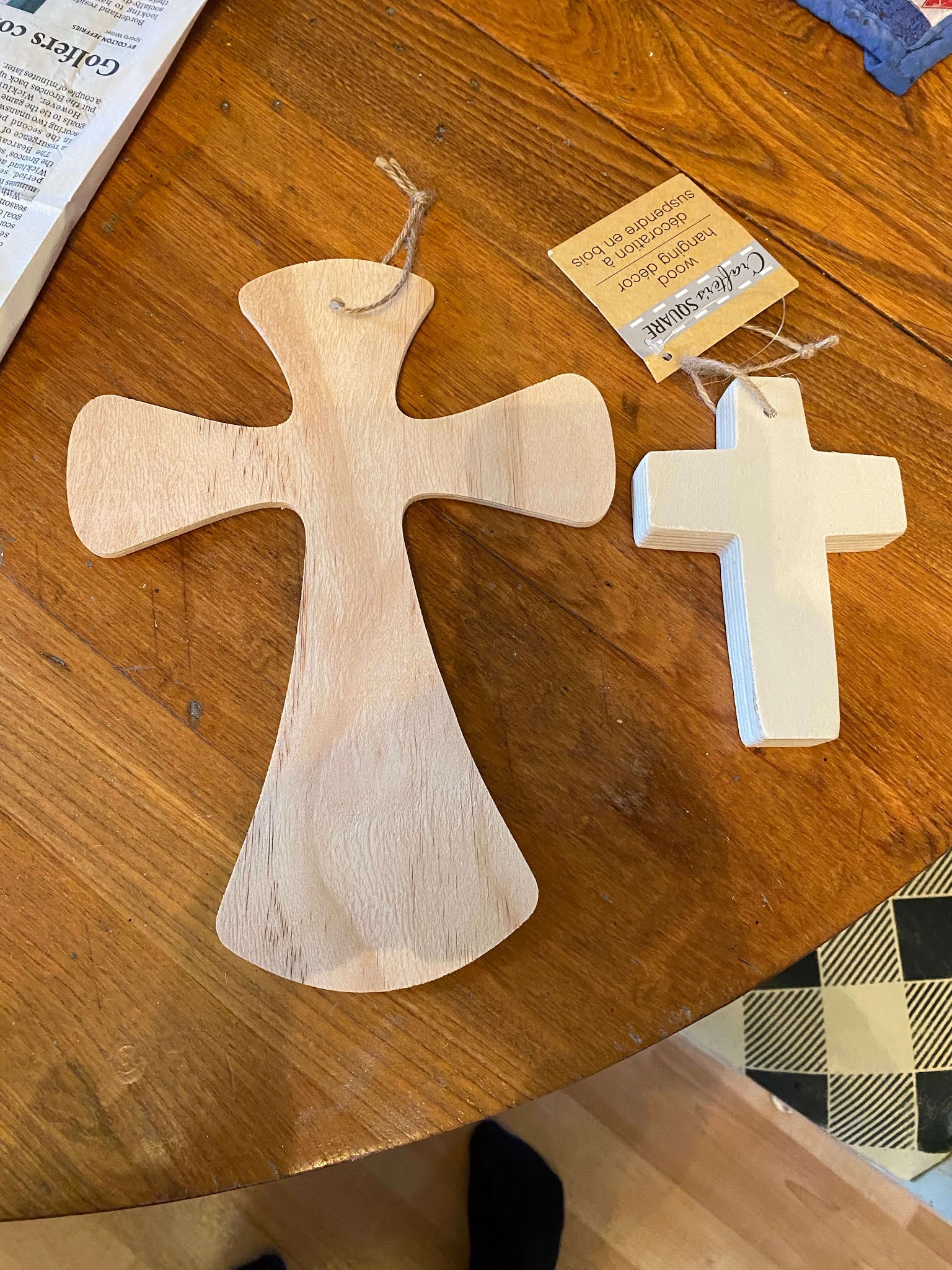 Decorating Four Unfinished Wooden Cross Cutouts From The Dollar Stores