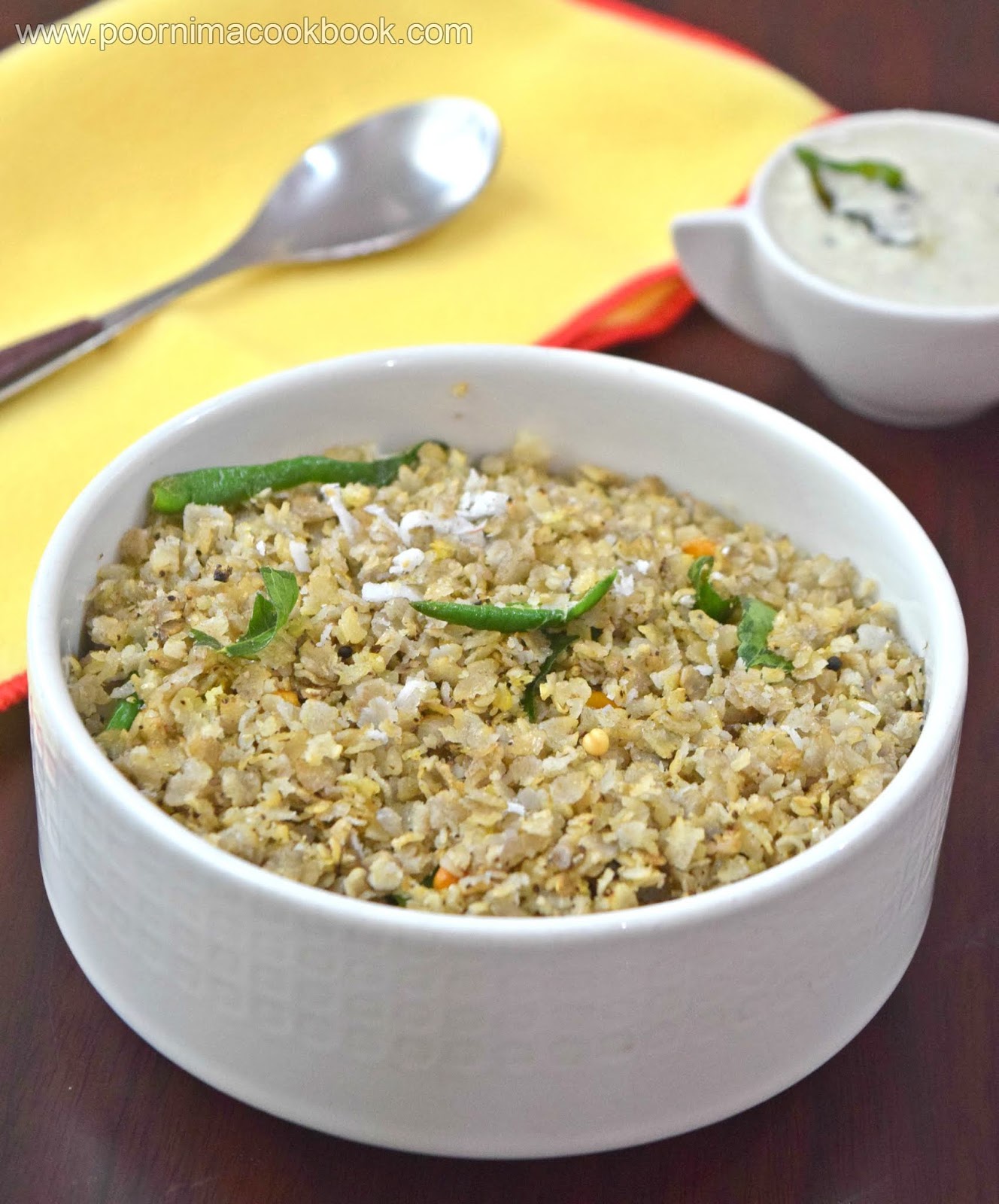 Poornima's Cook Book Kambu Aval Upma / Pearl Millet Flakes Upma