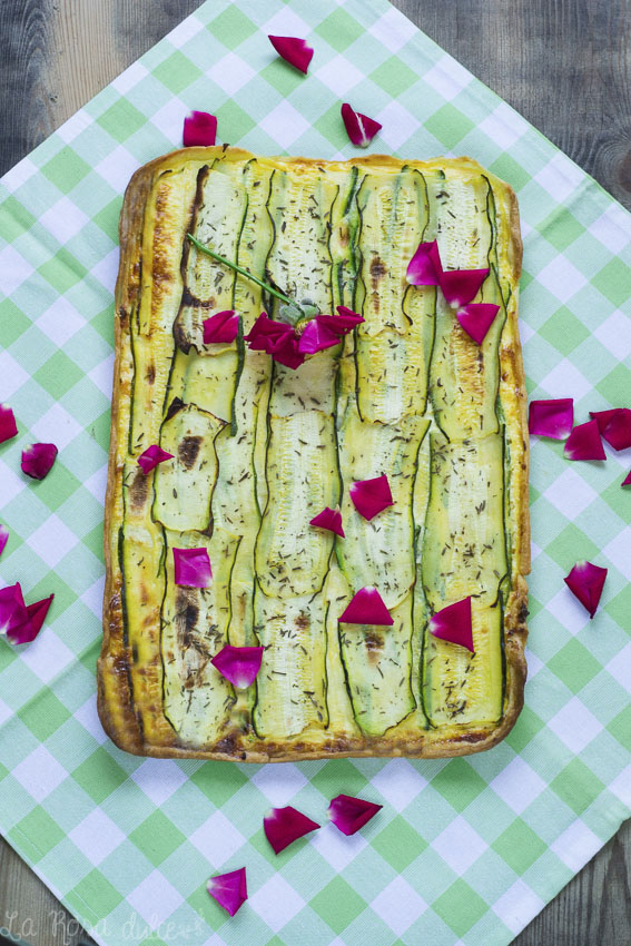 Quiche ligera de calabacín y queso fresco {sin lactosa} La Rosa dulce