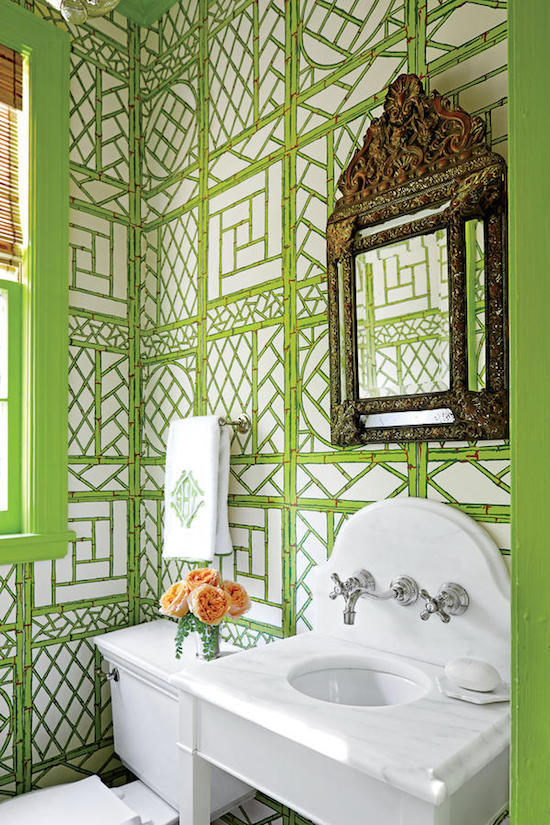 Green Bathroom Wallpaper Patterns