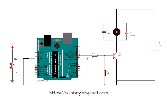 DC motor Speed control with Potentiometer and PWM using Arduino
