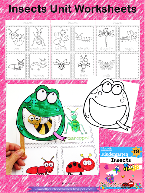 Insects unit worksheets vocabulary