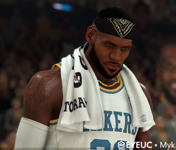 Lebron James Cyberface With Bandana By Myk [FOR 2K21]