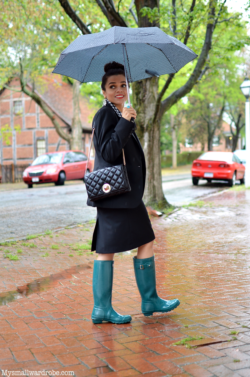 rain boots work outfit