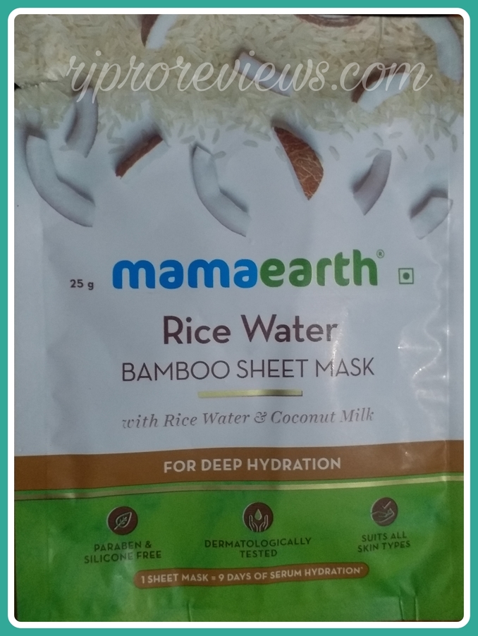 Mamaearth Rice Water Bamboo Sheet Mask Review -