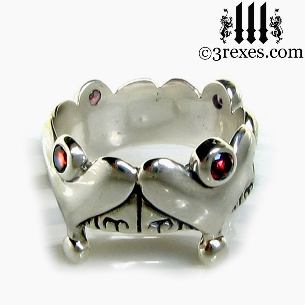 3 REXES JEWELRY Silver Gothic Crown Ring, Fairy Tale