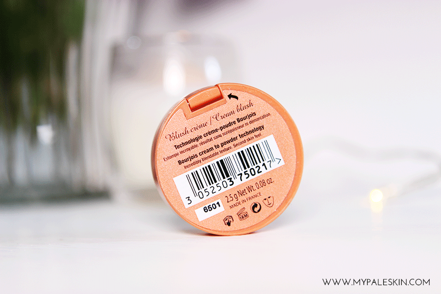 Bourjois cream blush healthy glow 02, review, swatches, my pale skin, blog, 