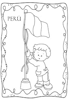 Dibujos día de la Bandera Peru 7 de Junio