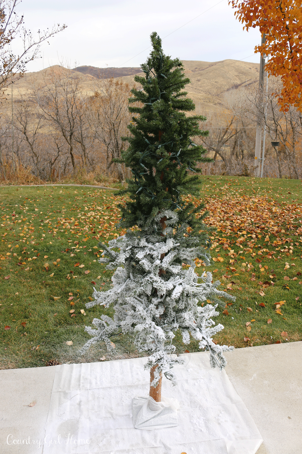 COUNTRY GIRL HOME How to flock a Christmas tree with real Flock