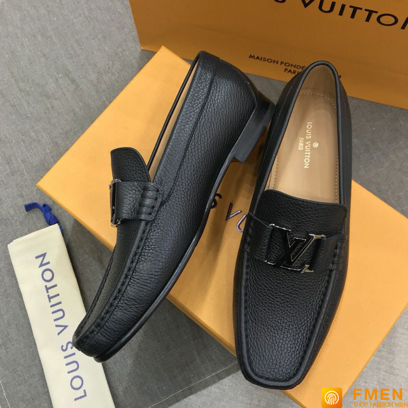 Giày lười Louis Vuitton Like Auth đế cao da trơn khóa viền đen trắng GLLV73  siêu cấp like auth 99  HOANG NGUYEN STORE