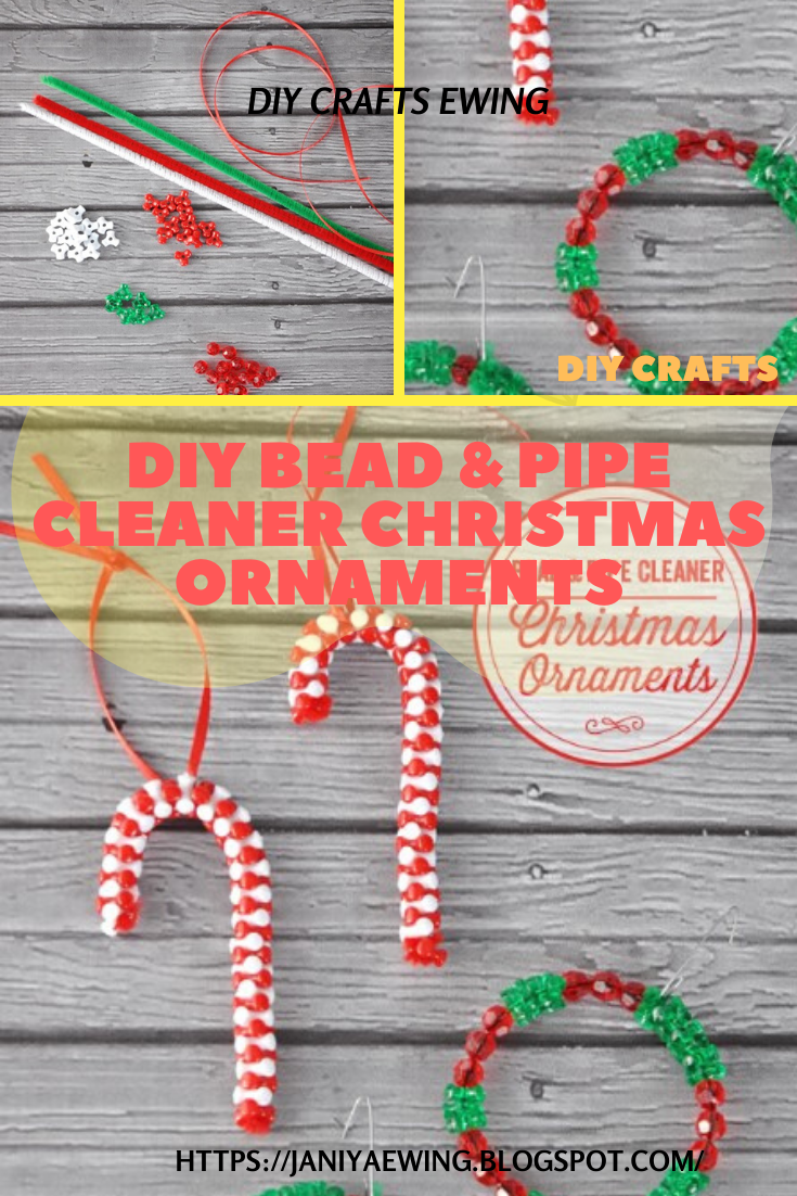 DIY BEAD & PIPE CLEANER CHRISTMAS ORNAMENTS
