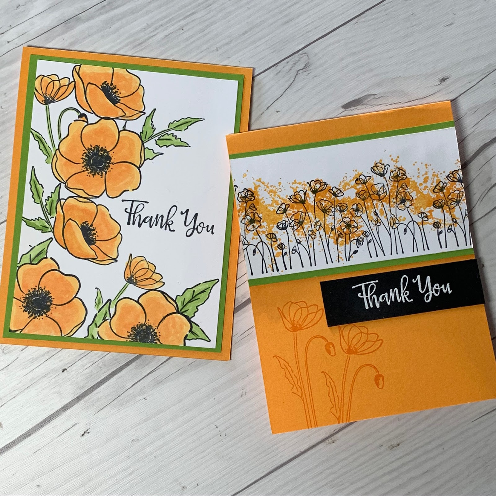 Paper, Ink and Stamps for a Quick Painted Poppies Card | Stamped