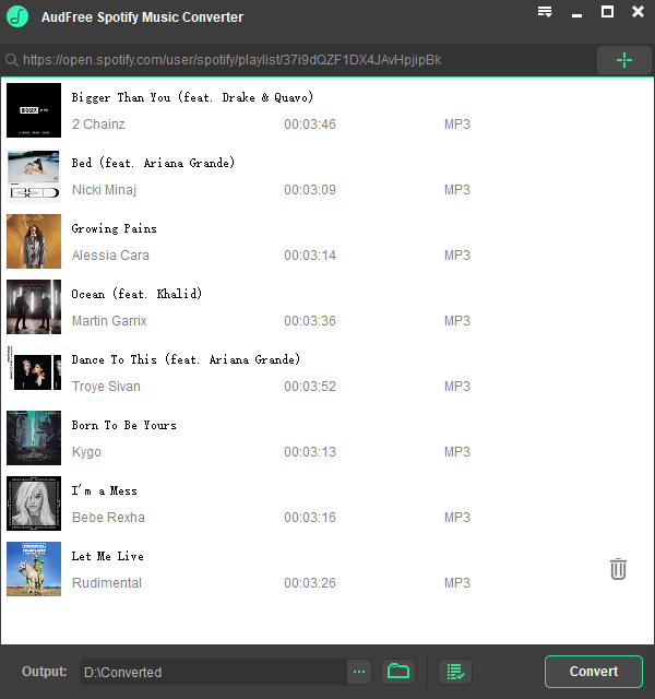 AudFree Spotify Music Converter for Windows lets you freely download Tracks and Playlist offline