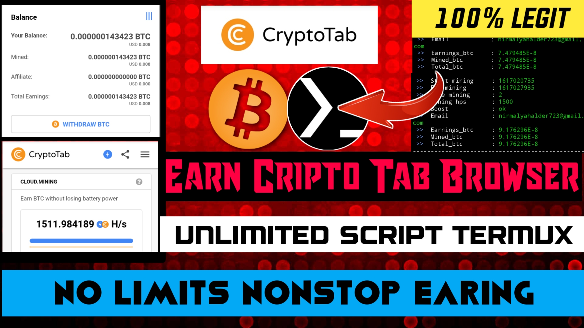 Earn Cripto Tab Browser Unlimited Script Termux