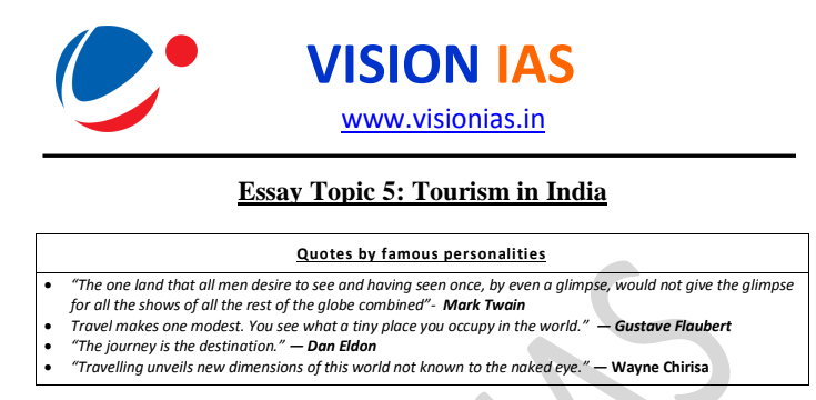 model essay vision ias