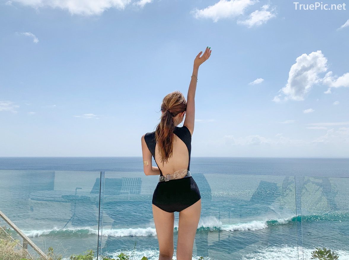 Korean fashion model - Cha Yoo Jin - Half Neck Black Monokini - TruePic.net - Picture 20