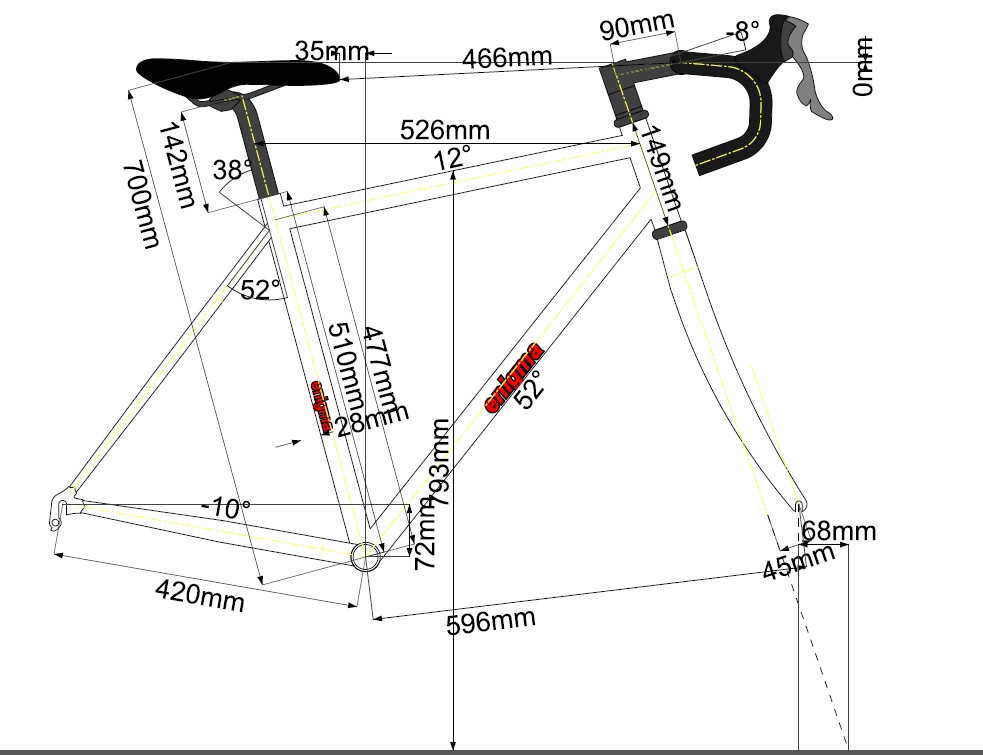 road bike interior size