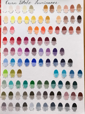 Caran D'Ache Luminance pencil swatches on PrimeArt 265gsm paper