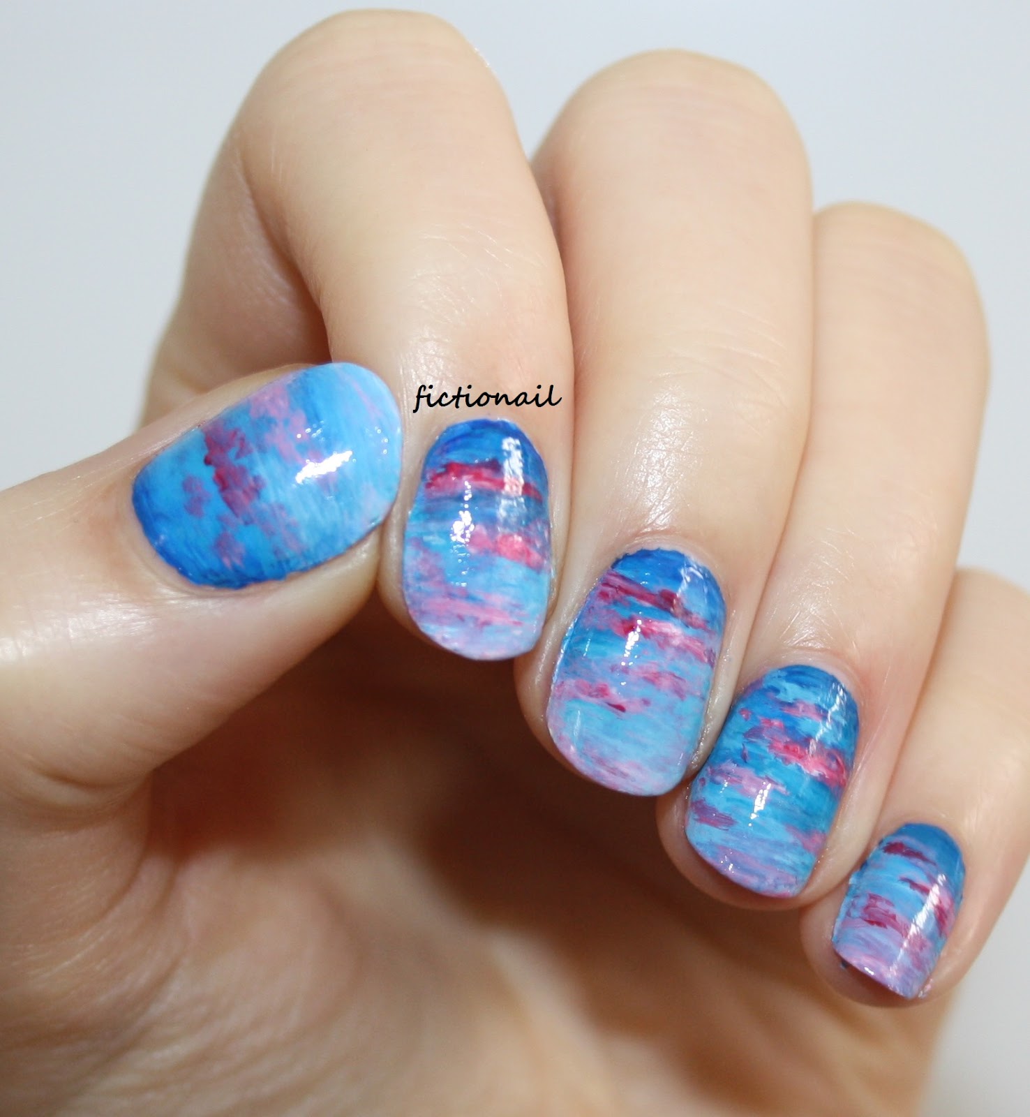 Tropical Palm Tree Sunset Nails