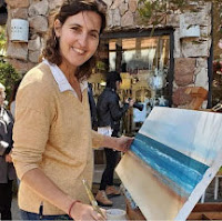 Gabriela Piatti, pintura al aire libre en Pinamar