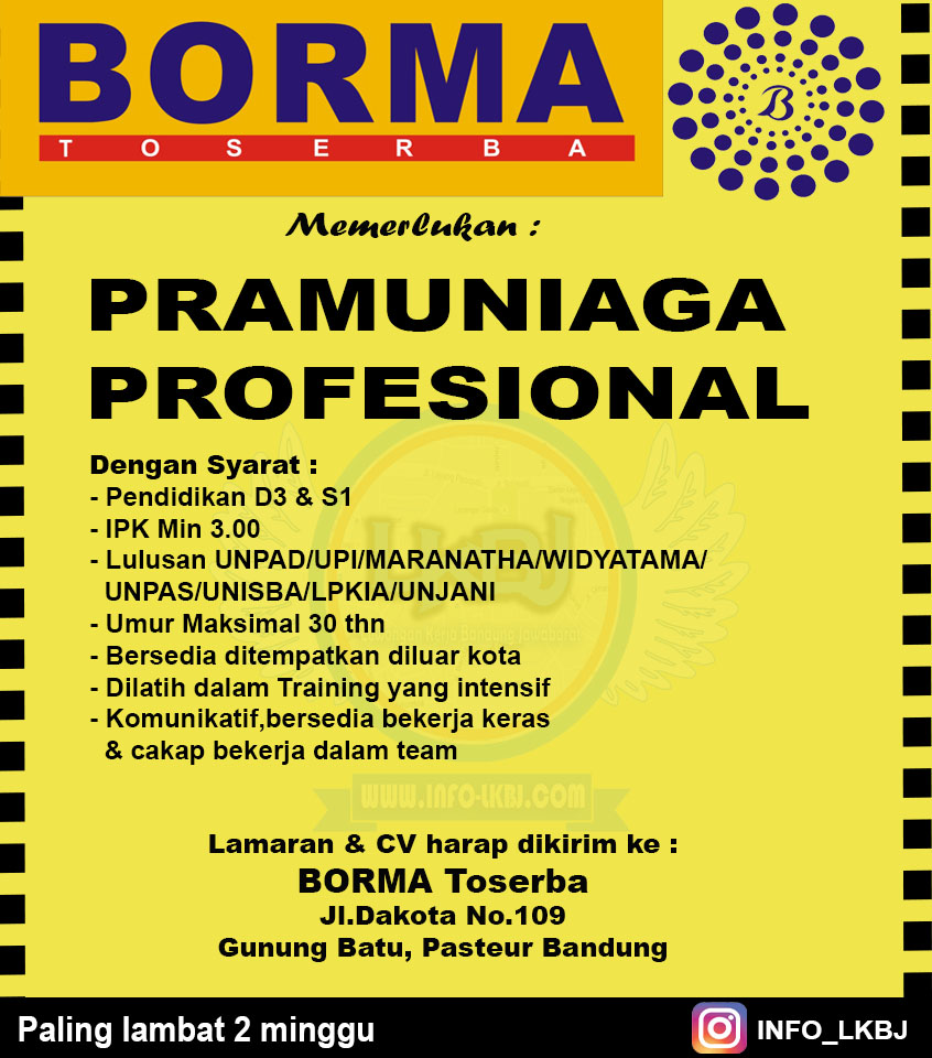 Lowongan Kerja Borma Bandung 2019