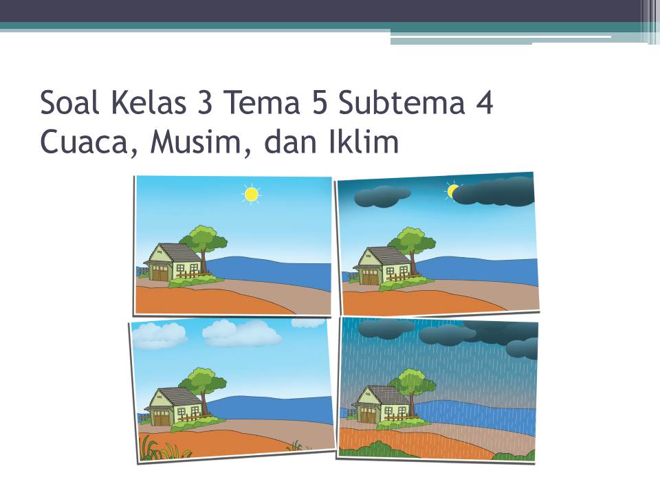 Soal Tematik Kelas 3 Tema 5 Subtema 4 Cuaca, Musim, Iklim