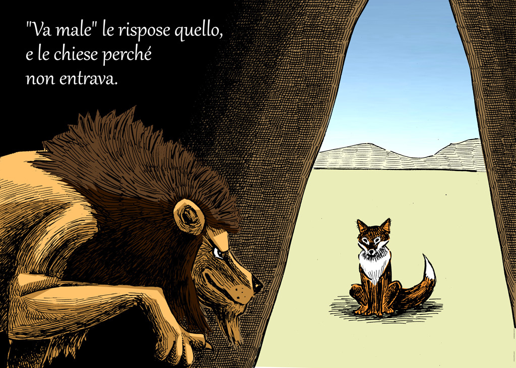 Illustrazioni di Ivan Murgia: Da Esopo: "Il vecchio leone e la volpe"