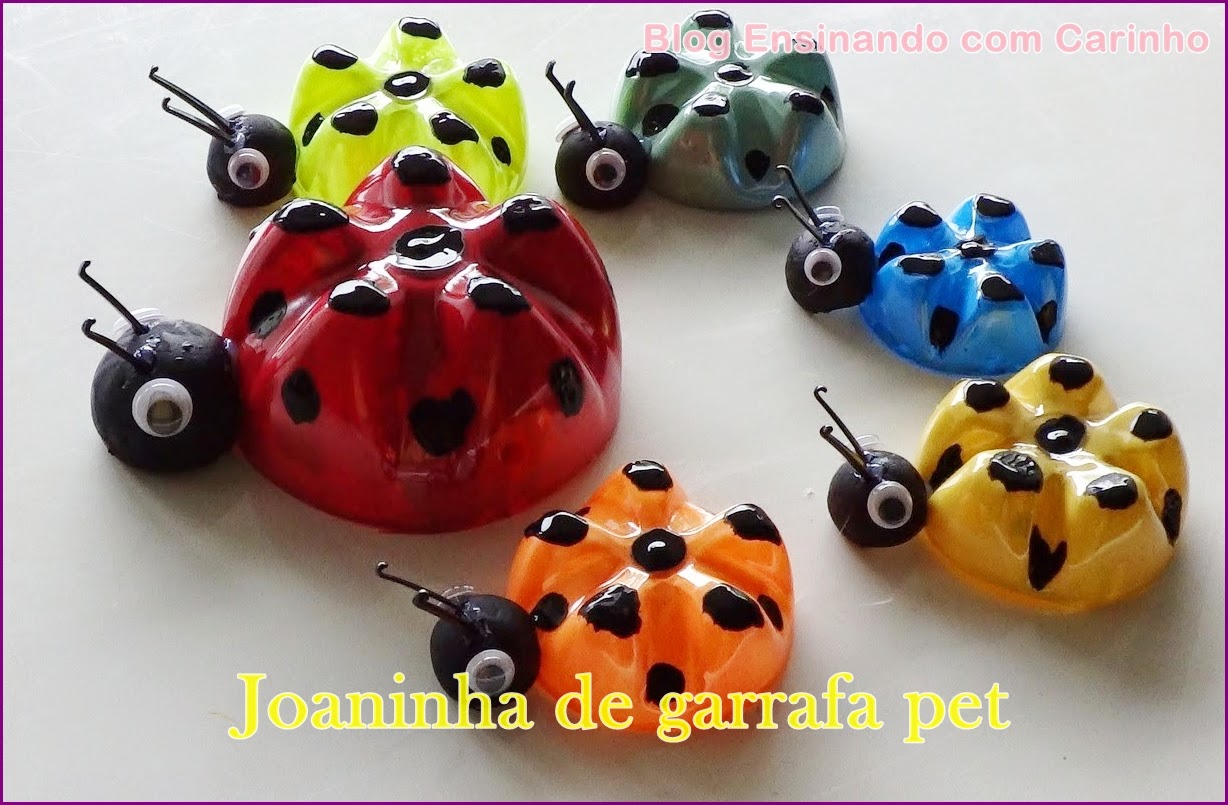 Joaninha feita com garrafa pet ~ Atividades para Jardim