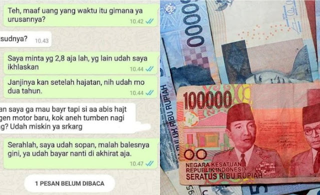 Tak Bayar Utang 2 Tahun, Wanita Ini Malah Menyindir Saat Ditagih: Udah Miskin, Ya?