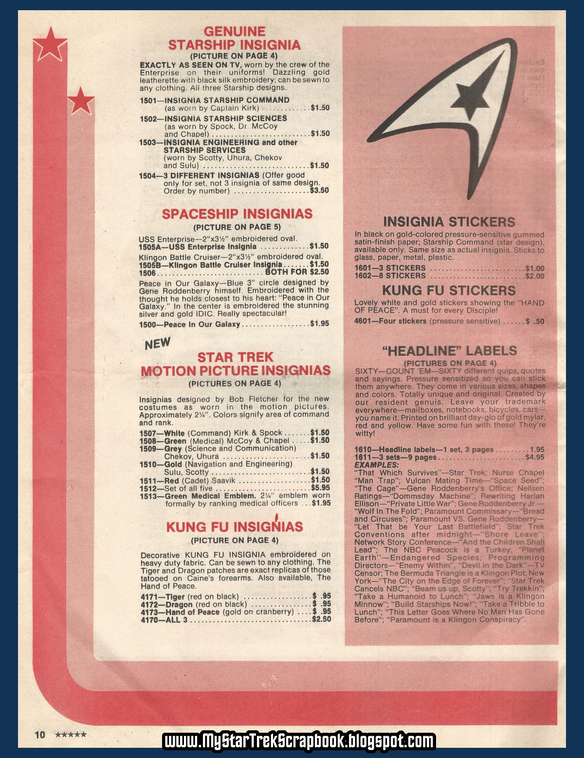 My Star Trek Scrapbook 1983 Lincoln Enterprises Catalog