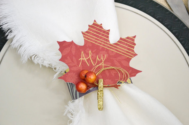 Foil Quill Freestyle Pen Thanksgiving napkin ring place card