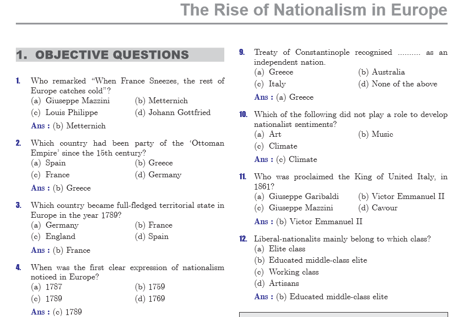 Class X History Chapter 1 : Rise of Nationalism in Europe (Part 4 o