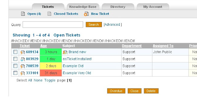 Captura del programa OsTickets