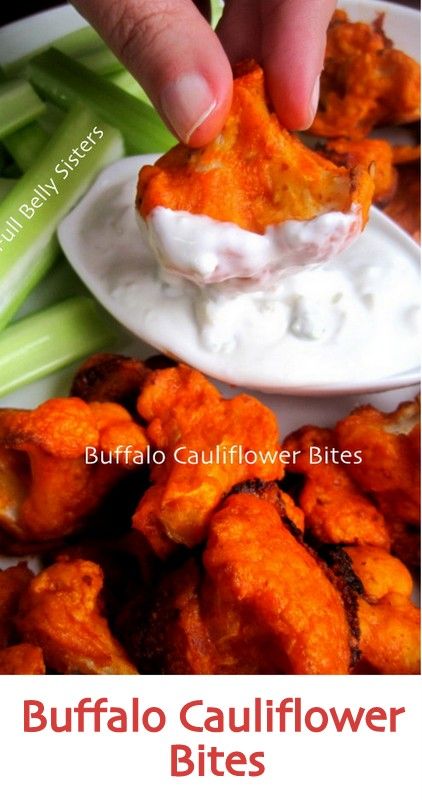 These vegetarian Buffalo Cauliflower Bites w/ Yogurt Gorgonzola Dip are so simple and tasty! A hit at any party (yes, even for meat-eaters!).